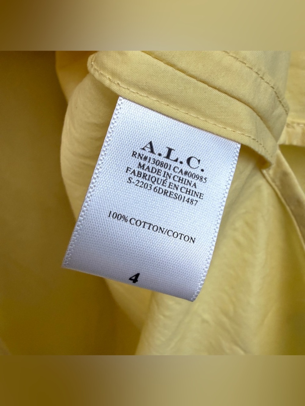 A.L.C. Georgia Yellow Button Twist Shirt Cutout Dress - Picture 7 of 8